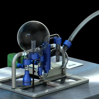 Functional prototype of the medical vaporiser with its glass chamber